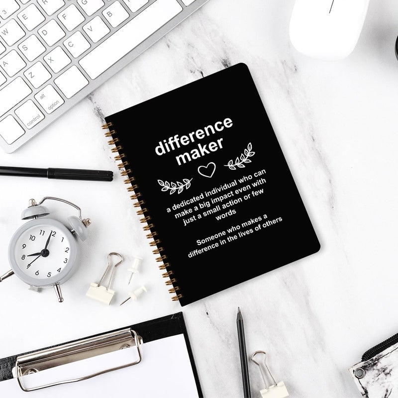 CQM Difference Maker Gift Hardcover Spiral Notebooks, Difference Maker Definition A5 Composition Notebook College Ruled, Thank You Gifts for Women Men Teacher Nurse Coworkers, Journal for Writing - Image 4